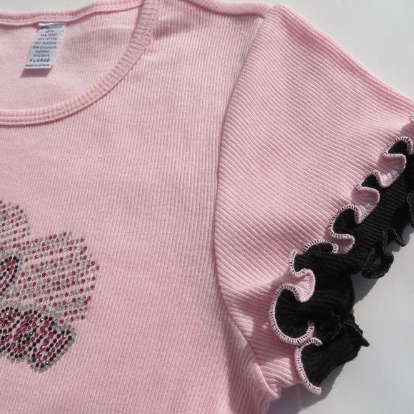 IdanceUcheer Top Girls Shirt I Dance You Cheer XLarge Kids t-shirt Pink NEW - Picture 10 of 15